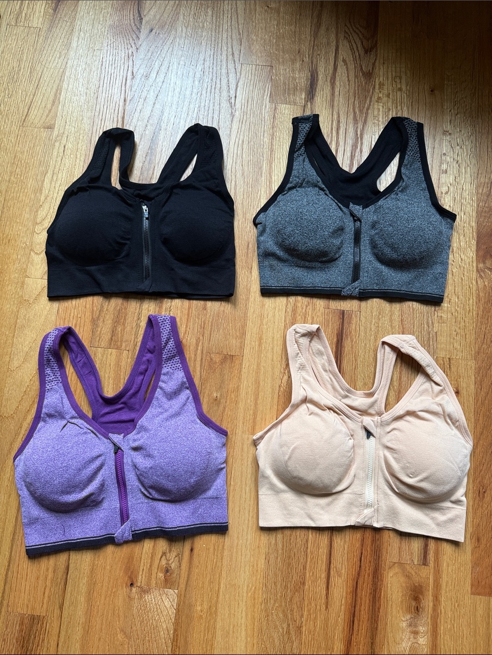 Bundle of 4 front zip post surgical bras